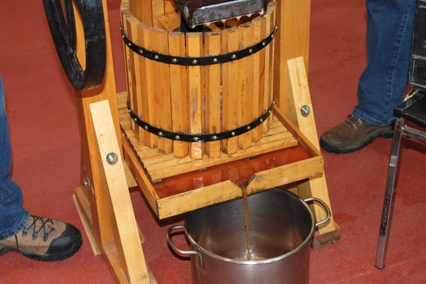 Cider pours out